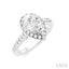 Pear Shape Semi-Mount Halo Diamond Engagement Ring