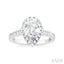 Pear Shape Semi-Mount Halo Diamond Engagement Ring