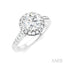 Round Shape Semi-Mount Halo Diamond Engagement Ring