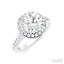 Round Shape Semi-Mount Halo Diamond Engagement Ring