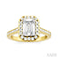 Emerald Shape Semi-Mount Halo Diamond Engagement Ring