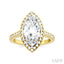 Marquise Shape Semi-Mount Halo Diamond Engagement Ring