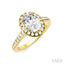Oval Shape Semi-Mount Halo Diamond Engagement Ring