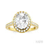 Oval Shape Semi-Mount Halo Diamond Engagement Ring