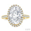 Oval Shape Semi-Mount Halo Diamond Engagement Ring