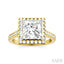 Princess Shape Semi-Mount Halo Diamond Engagement Ring