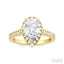 Pear Shape Semi-Mount Halo Diamond Engagement Ring