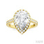 Pear Shape Semi-Mount Halo Diamond Engagement Ring