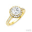 Round Shape Semi-Mount HaloDiamond Engagement Ring