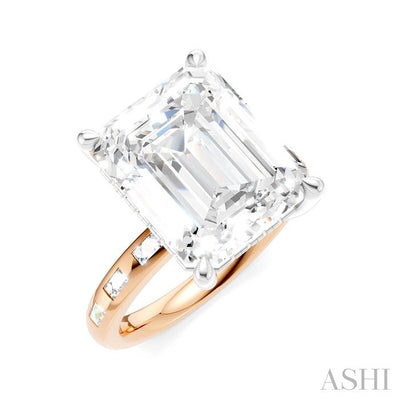 Emerald Shape Semi-Mount Diamond Engagement Ring