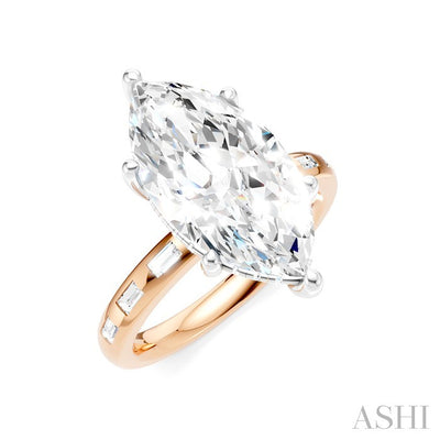 Marquise Shape Semi-Mount Diamond Engagement Ring