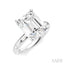 Emerald Shape Semi-Mount Diamond Engagement Ring