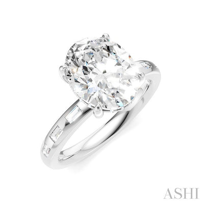 Oval Shape Semi-Mount Diamond Engagement Ring