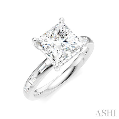 Princess Shape Semi-Mount Diamond Engagement Ring