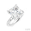 Princess Shape Semi-Mount Diamond Engagement Ring
