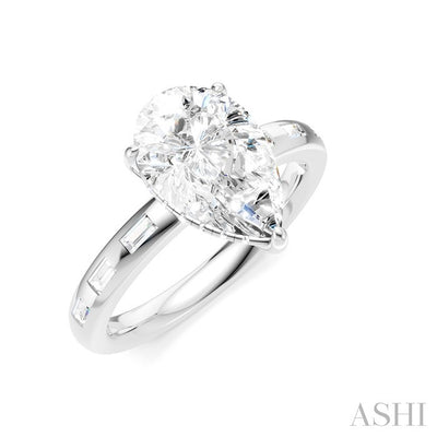 Pear Shape Semi-Mount Diamond Engagement Ring