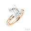Emerald Shape Semi-Mount Diamond Engagement Ring