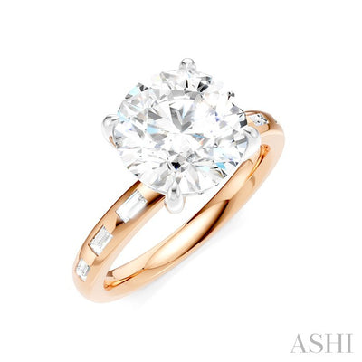 Round Shape Semi-Mount Diamond Engagement Ring