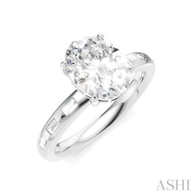 Oval Shape Semi-Mount Diamond Engagement Ring