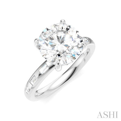 Round Shape Semi-Mount Diamond Engagement Ring