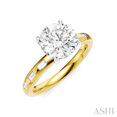 Round Shape Semi-Mount Diamond Engagement Ring