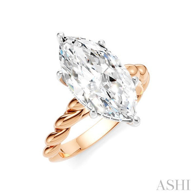 Marquise Shape Semi-Mount Diamond Engagement Ring