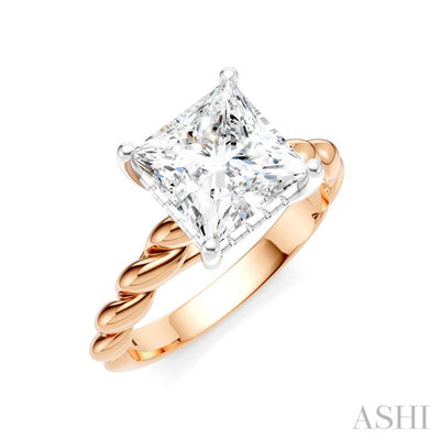 Princess Shape Semi-Mount Diamond Engagement Ring