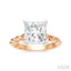 Princess Shape Semi-Mount Diamond Engagement Ring