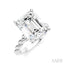 Emerald Shape Semi-Mount Diamond Engagement Ring