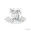 Emerald Shape Semi-Mount Diamond Engagement Ring