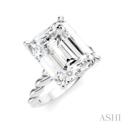 Emerald Shape Semi-Mount Diamond Engagement Ring