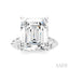 Emerald Shape Semi-Mount Diamond Engagement Ring