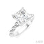 Princess Shape Semi-Mount Diamond Engagement Ring