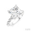 Princess Shape Semi-Mount Diamond Engagement Ring