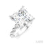 Princess Shape Semi-Mount Diamond Engagement Ring