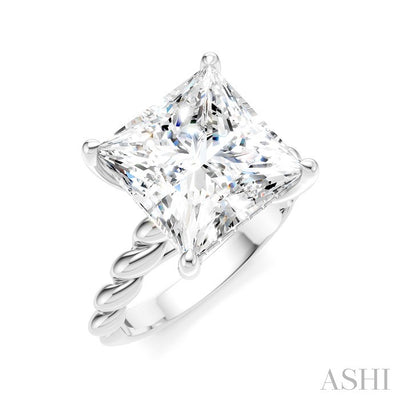 Princess Shape Semi-Mount Diamond Engagement Ring