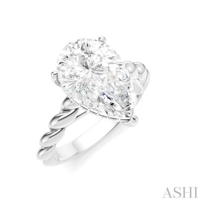 Pear Shape Semi-Mount Diamond Engagement Ring