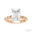 Emerald Shape Semi-Mount Diamond Engagement Ring