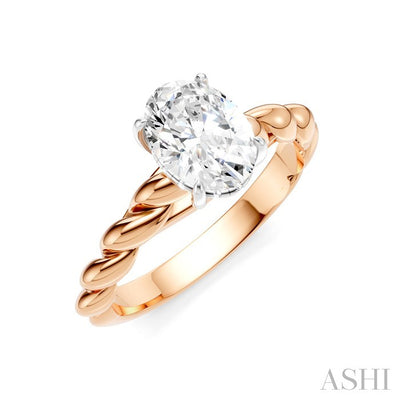 Oval Shape Semi-Mount Diamond Engagement Ring