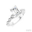 Emerald Shape Semi-Mount Diamond Engagement Ring