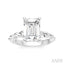 Emerald Shape Semi-Mount Diamond Engagement Ring