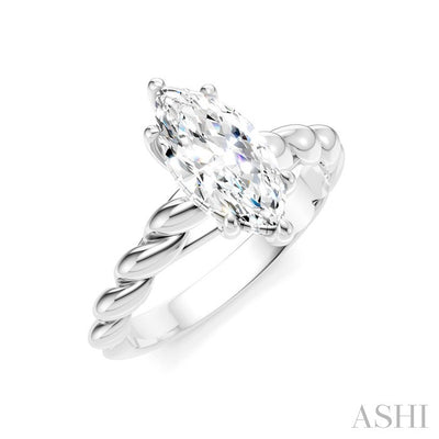 Marquise Shape Semi-Mount Diamond Engagement Ring