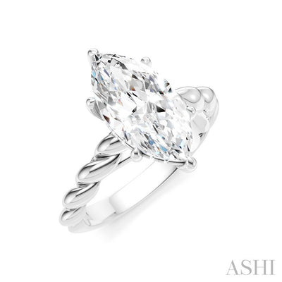 Marquise Shape Semi-Mount Diamond Engagement Ring