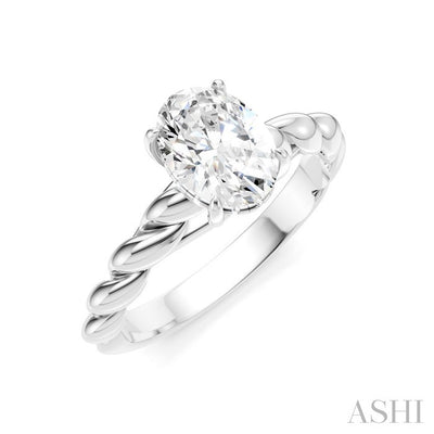 Oval Shape Semi-Mount Diamond Engagement Ring