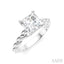 Princess Shape Semi-Mount Diamond Engagement Ring