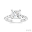Princess Shape Semi-Mount Diamond Engagement Ring