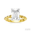 Emerald Shape Semi-Mount Diamond Engagement Ring