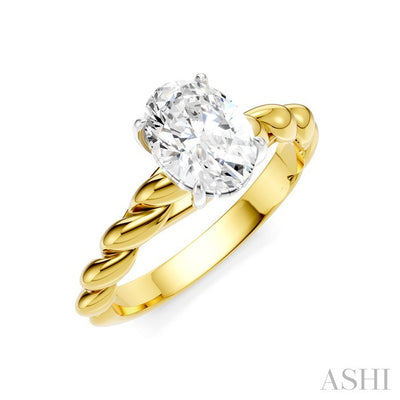 Oval Shape Semi-Mount Diamond Engagement Ring