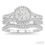 Round Shape Halo Lovebright Diamond Wedding Set