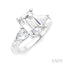 Emerald Shape Semi-Mount Diamond Engagement Ring
